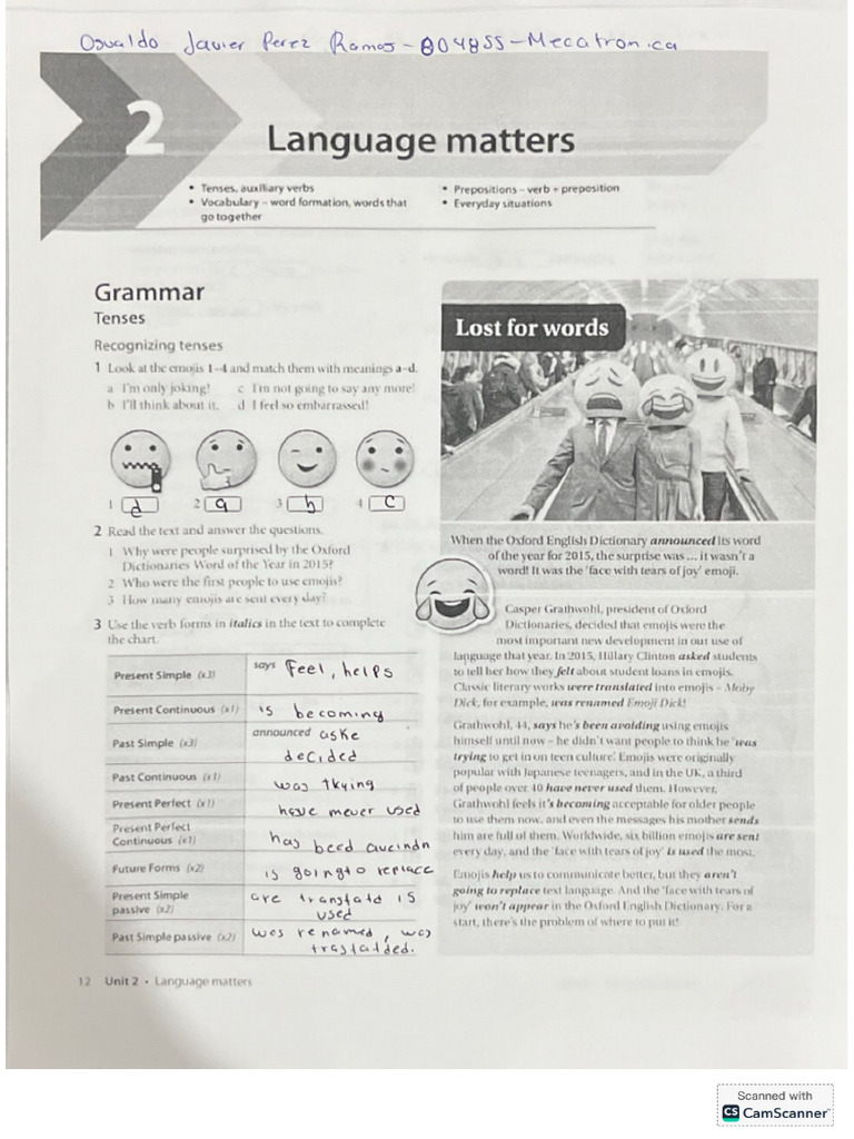 Unity 2 Language Matters - Osvaldo Javier | PDF