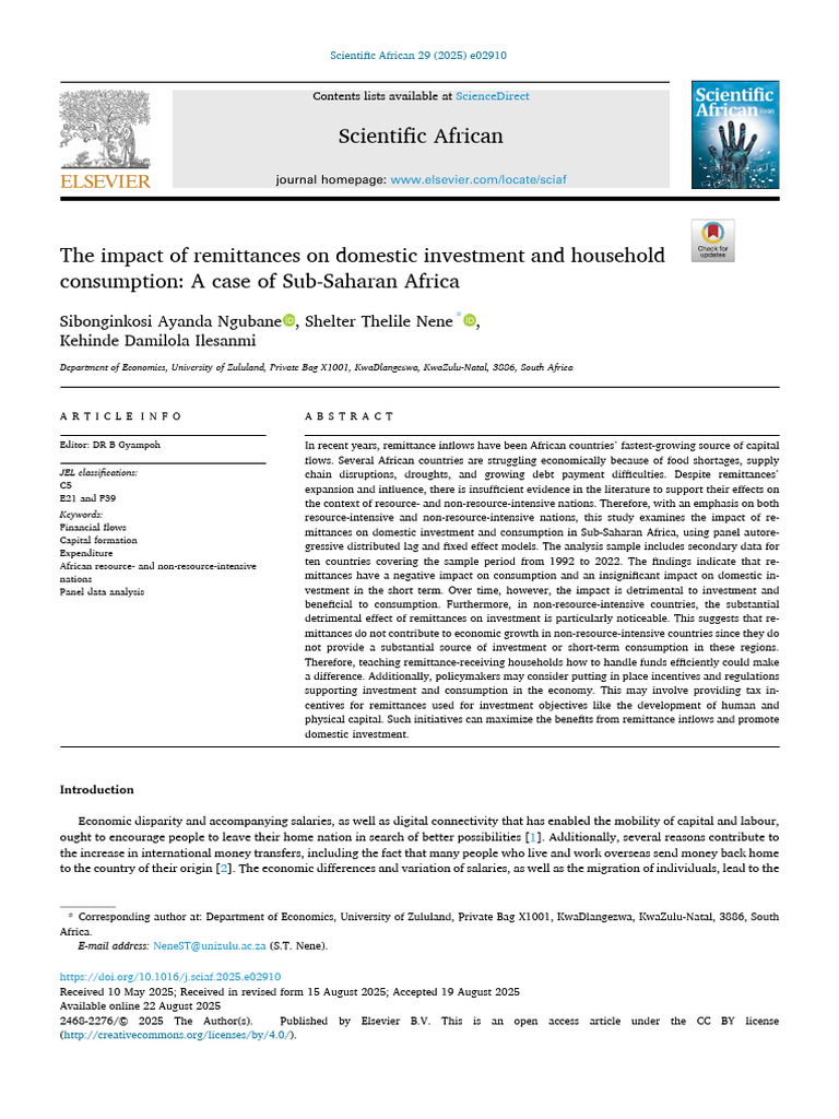 Q1-The Impact of Remittances On Domestic Investment and Household | PDF ...