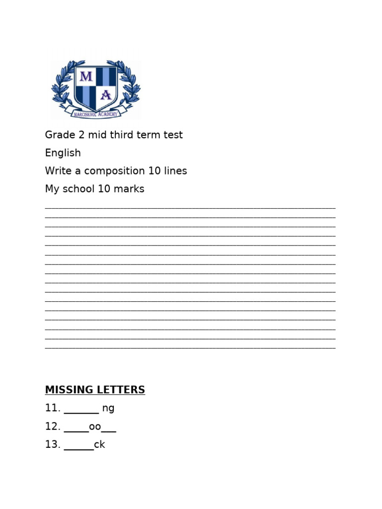 Exeat Grade 2 English | PDF