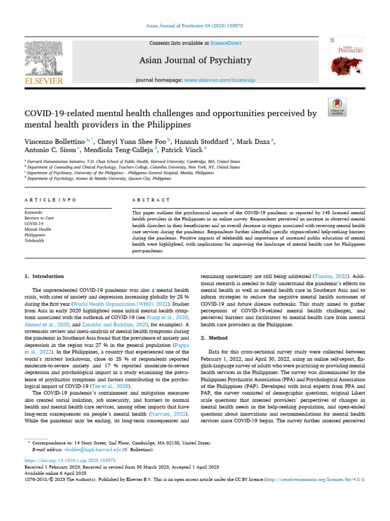 Covid 19 Related Mental Health | PDF | Mental Disorder | Mental Health