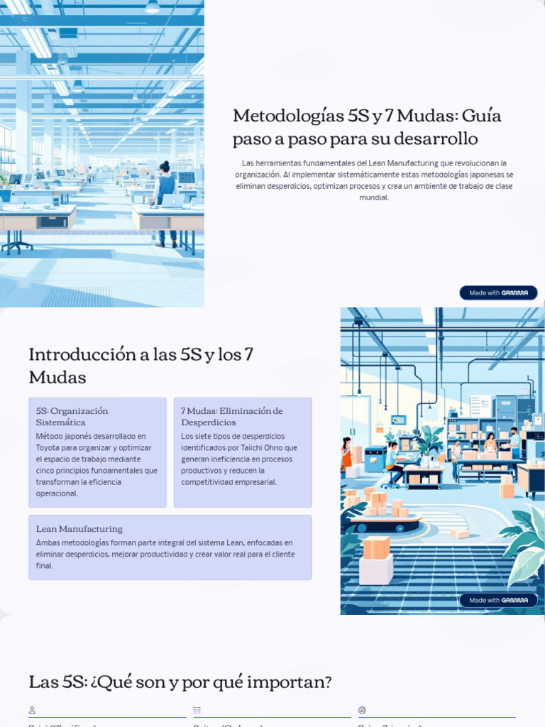 Guía de Implementación 5S y 7 Mudas | PDF | Lean Manufacturing | Business