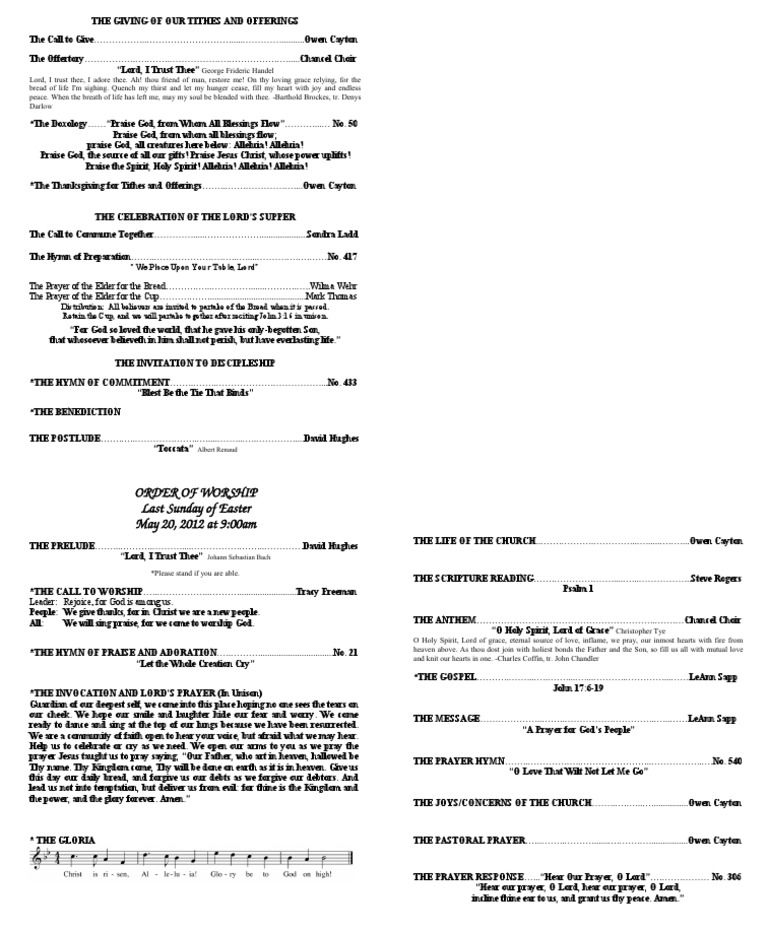 Tithes, Offerings, and Communion Service | PDF | Christian Worship And ...