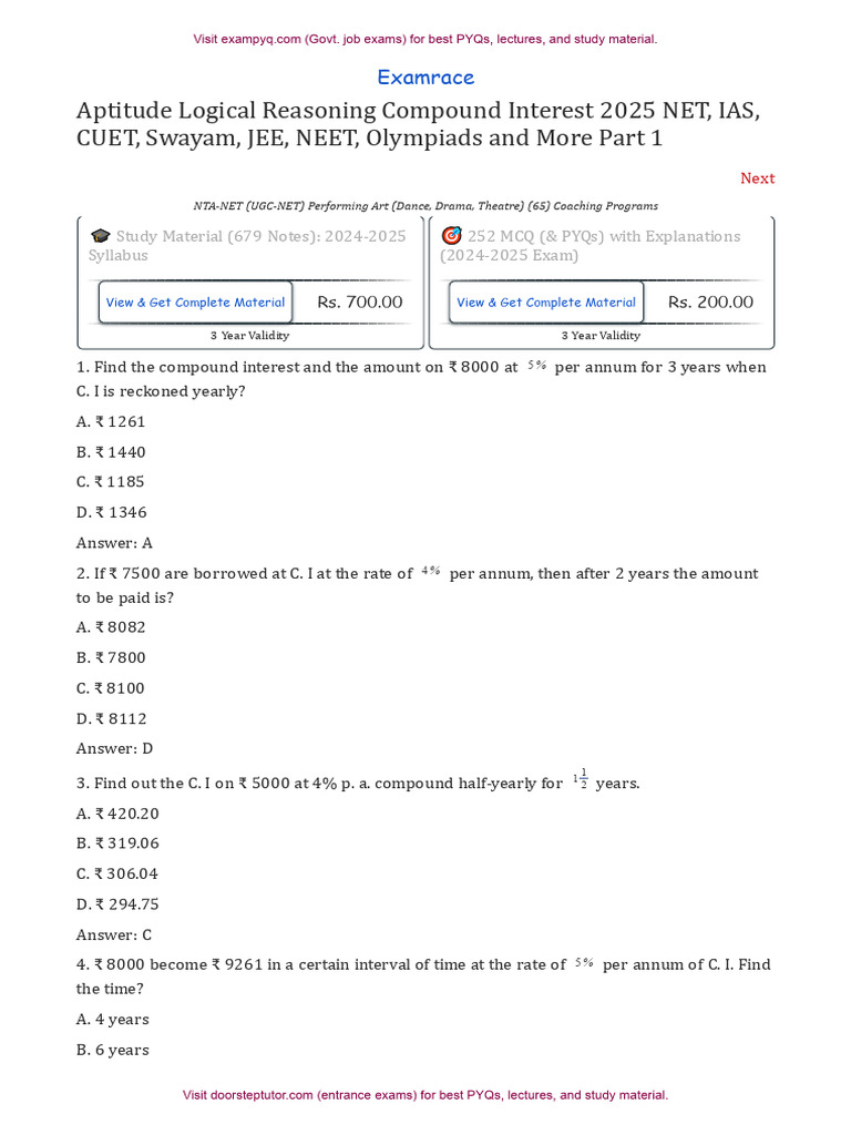 Compound Interest Calculations Guide | PDF | Interest | Compound Interest