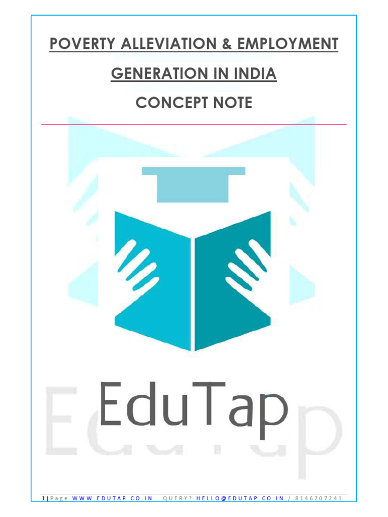 Concept Note - Poverty Alleviation Employment Generation in India ...