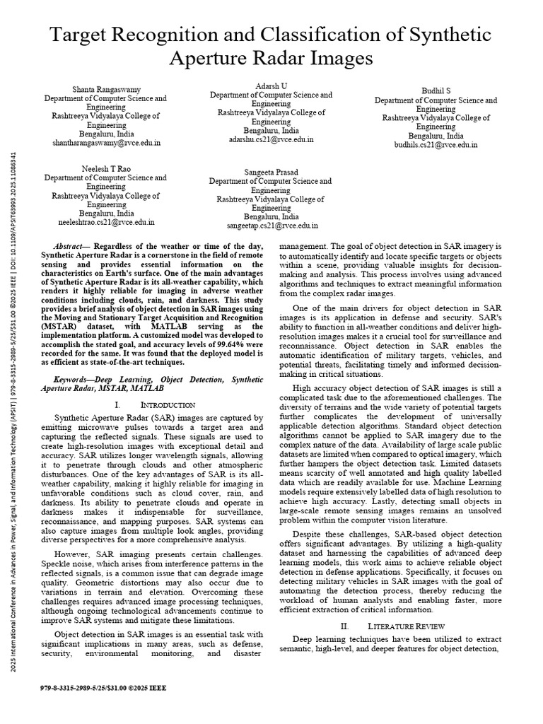 SAR Image Object Detection and Analysis | PDF | Deep Learning | Image ...