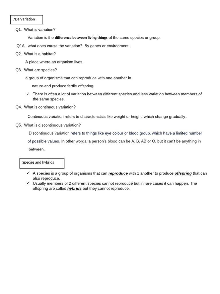 Understanding Variation and Species | PDF