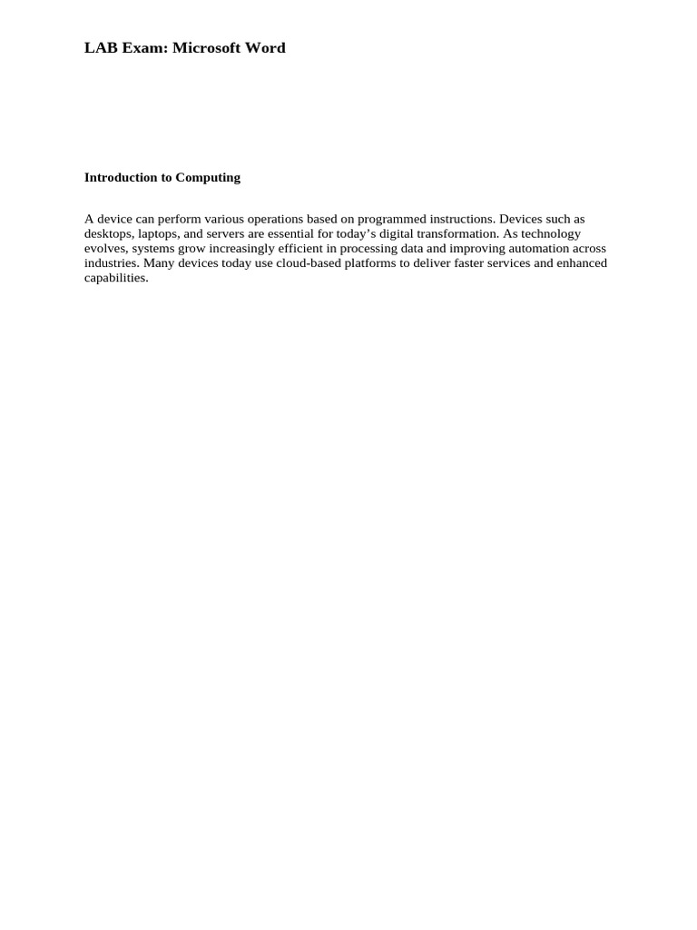 LAB Exam Word V4 | PDF