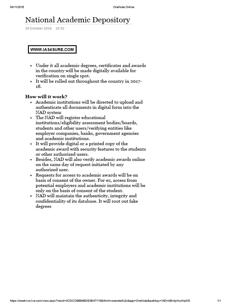 National Academic Depository Overview | PDF