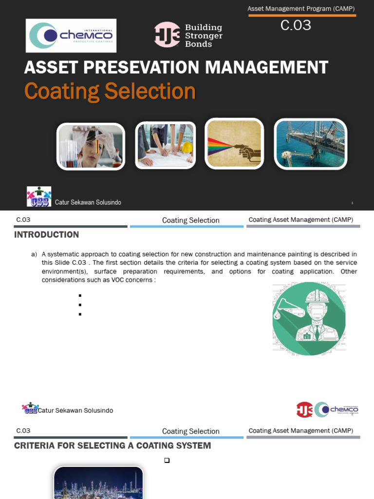 Coating Selection Criteria for Asset Management | PDF | Solvent ...