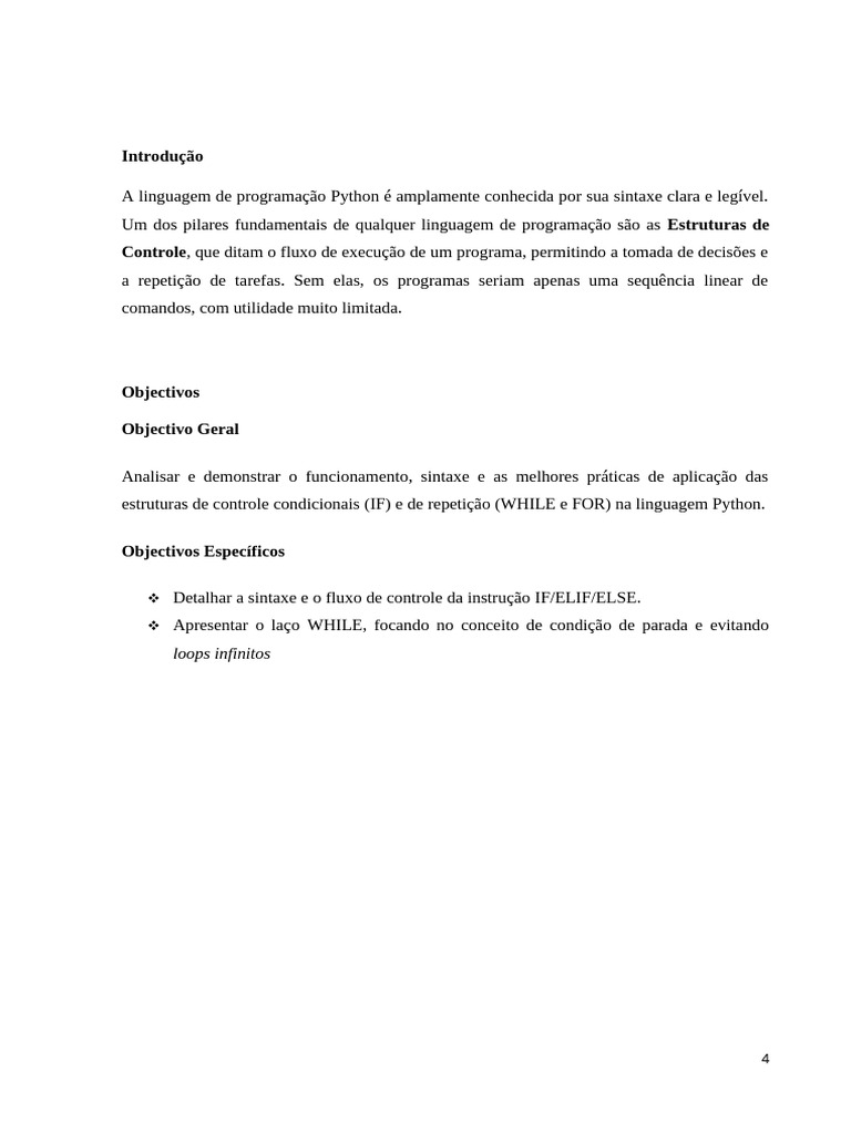 Estruturas de Controle em Python | PDF | Controle de fluxo | Python ...