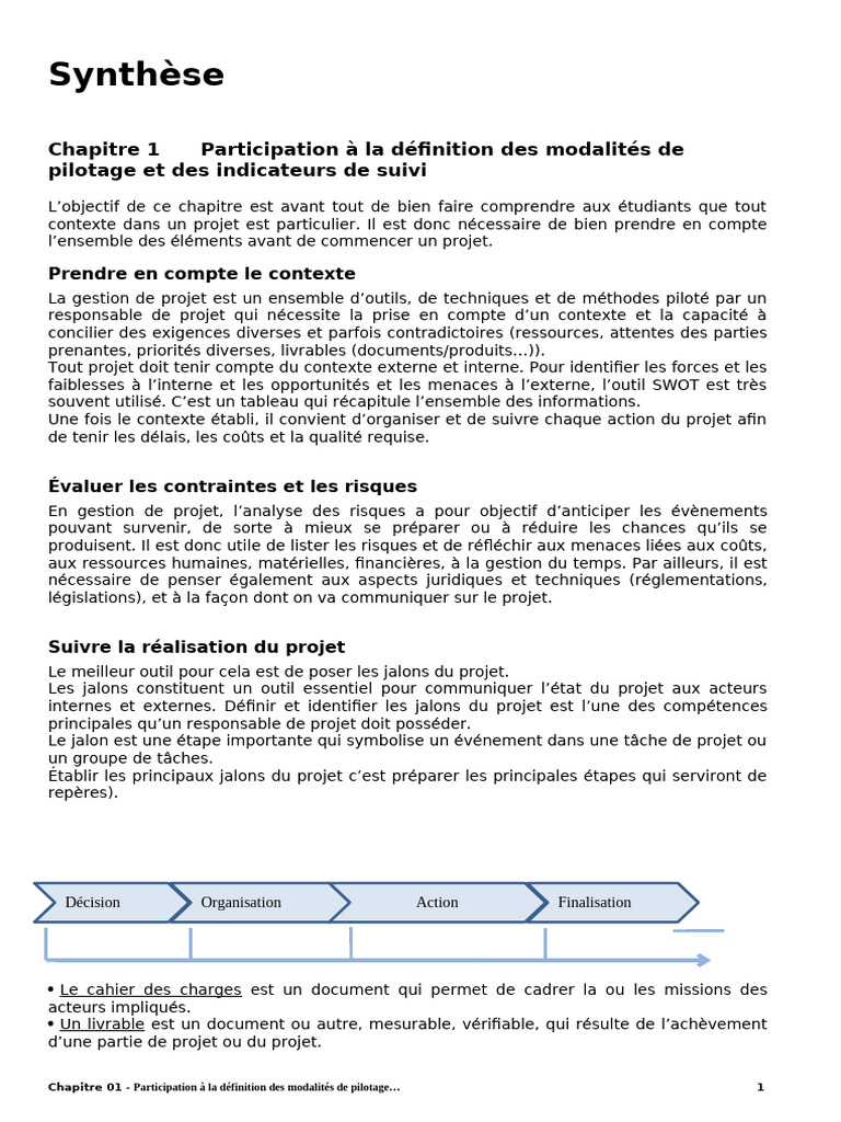 Gestion de projet : pilotage et indicateurs | PDF | Gestion de projet ...