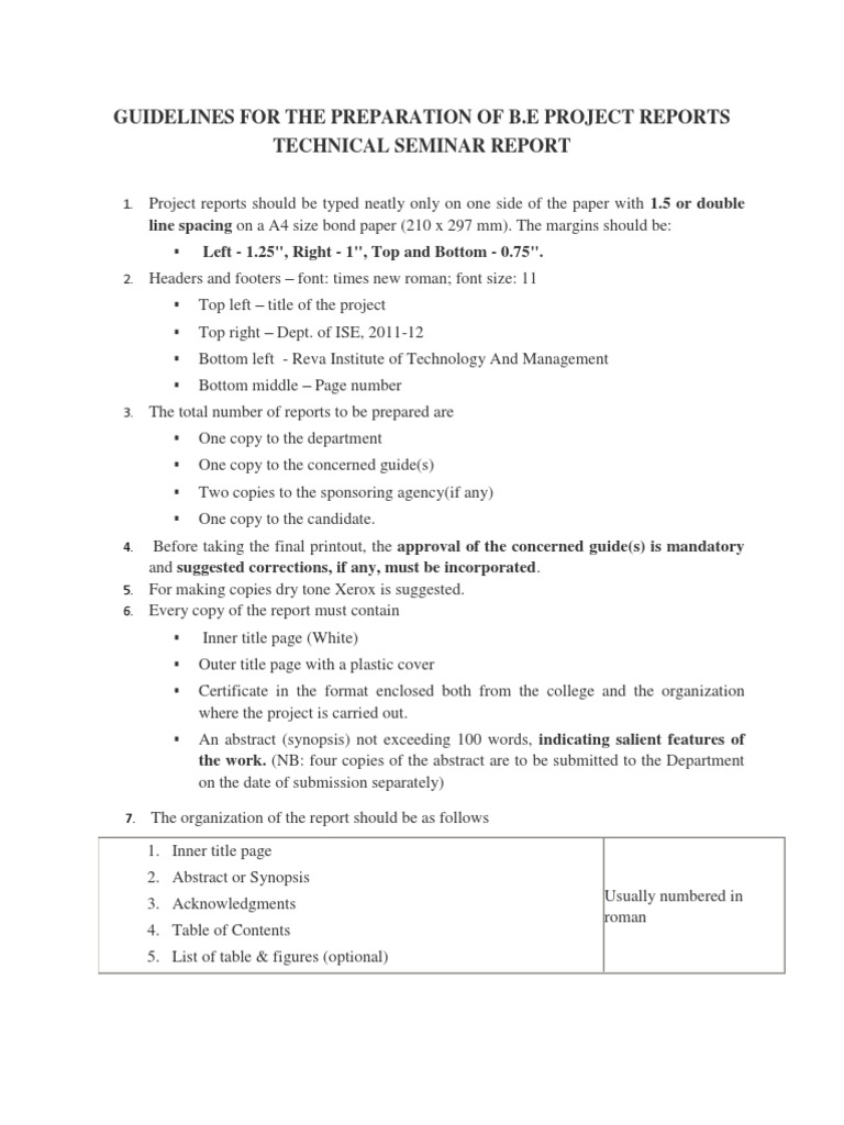 Guidelines For The Preparation of Be Report | PDF | Thesis | Software