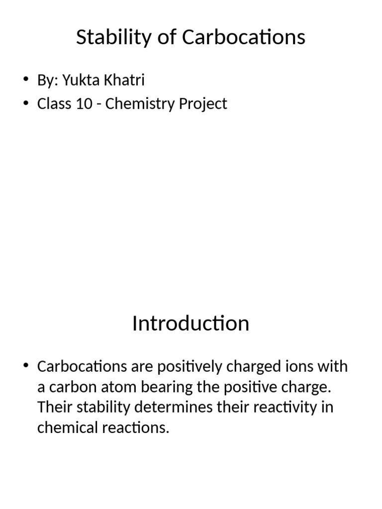 Carbocation Stability Explained | PDF | Chemistry | Atomic