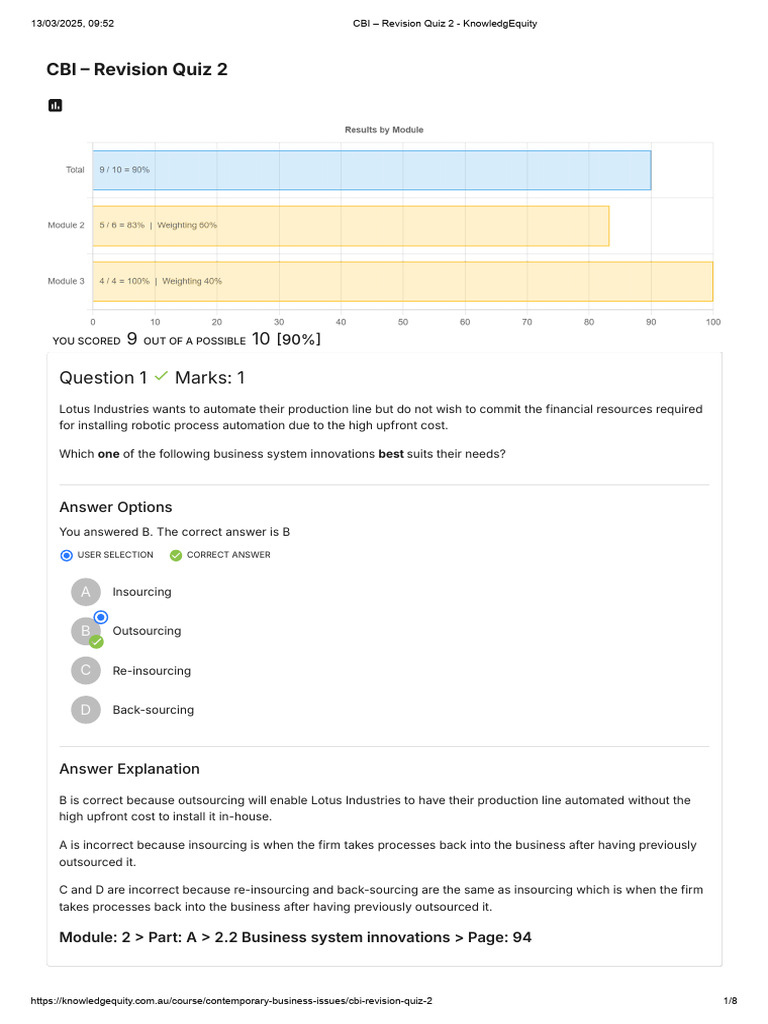 CBI Revision Quiz 2 Insights | PDF | Equity (Finance) | Loans