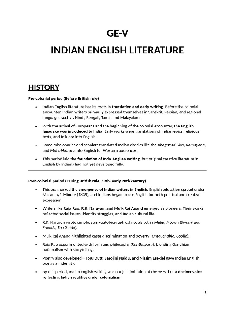 GE V Notes | PDF