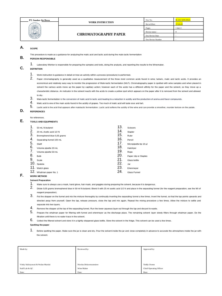 WI Paper Chromatography | PDF | Chemistry | Food Science