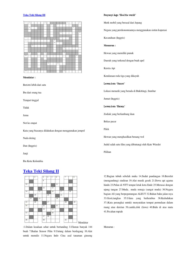 Teka Teki Silang III