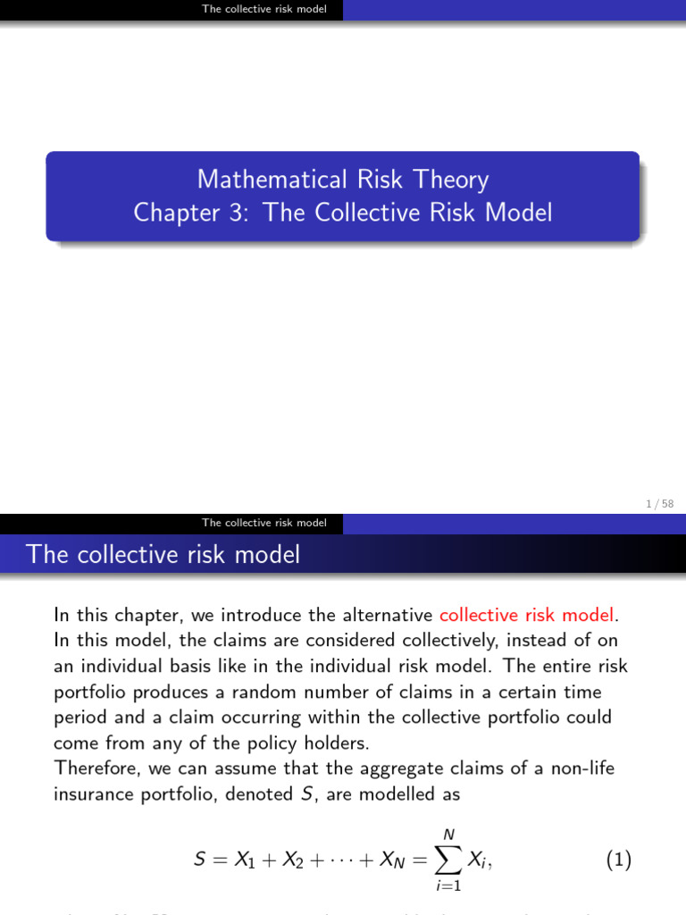 Understanding the Collective Risk Model | PDF | Reinsurance | Poisson ...