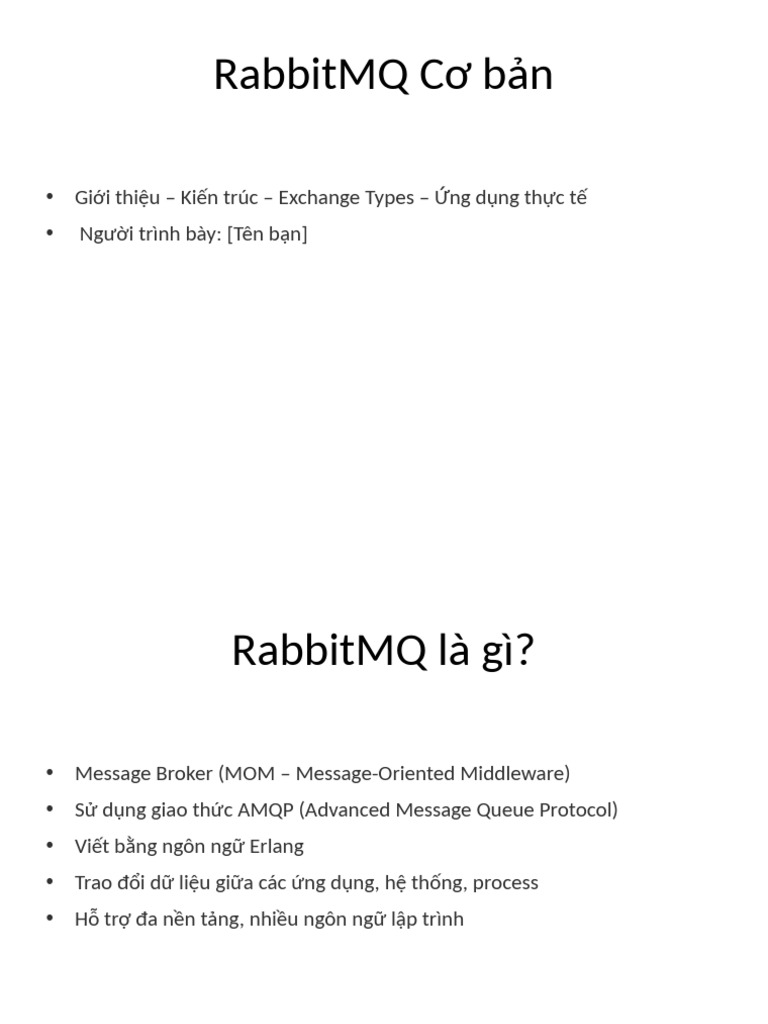 RabbitMQ Training Slides | PDF