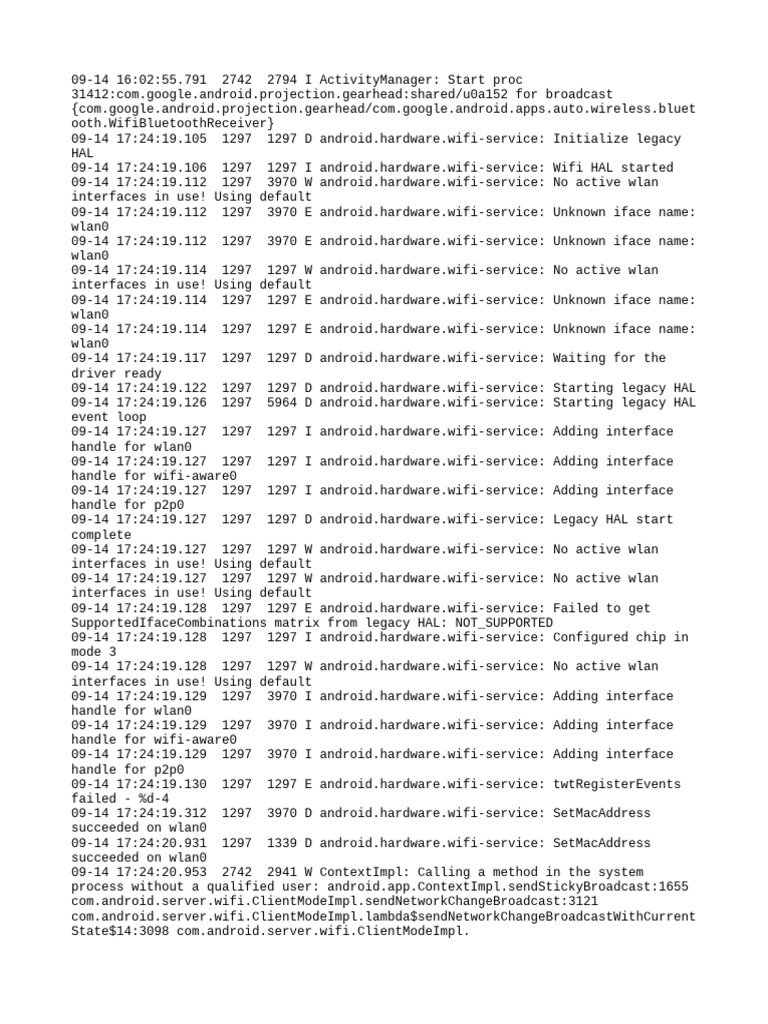Android Wifi Service Log Analysis | PDF | Android (Operating System ...