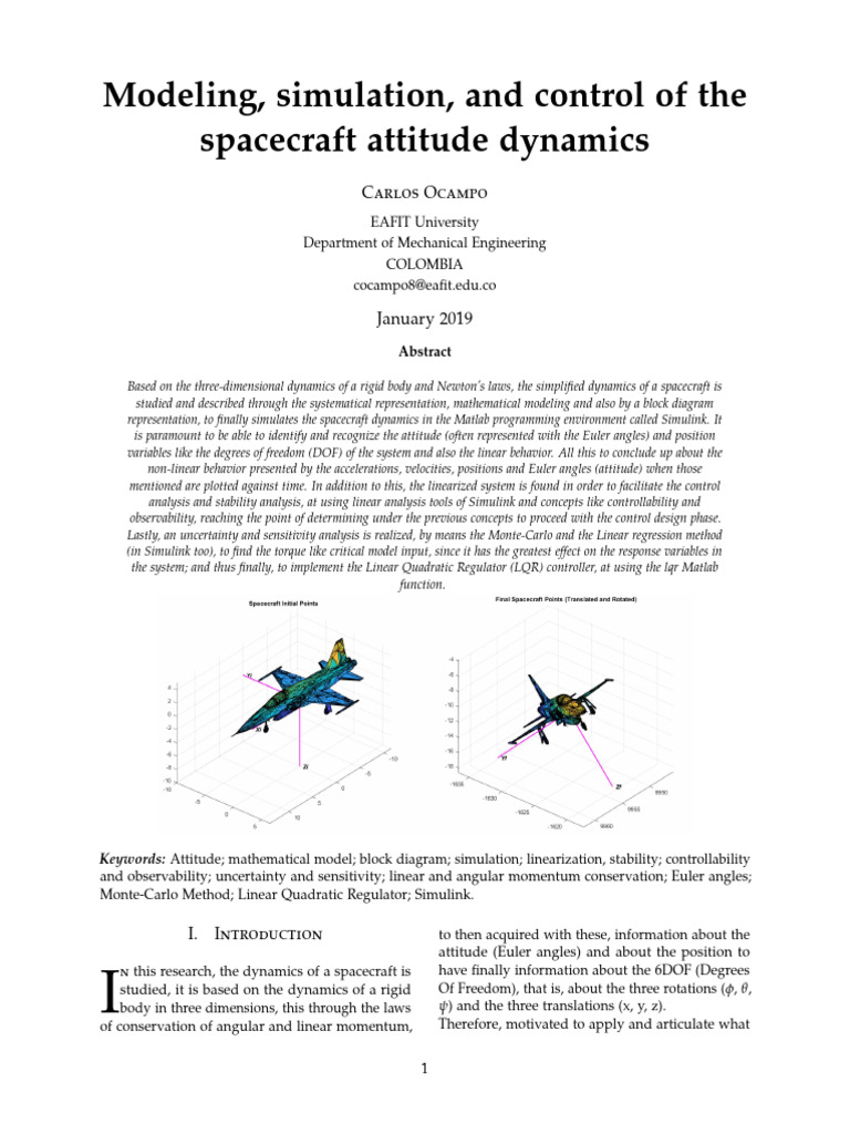 Spacecraft Attitude Dynamics Simulation | PDF | Rotation | Rotation ...