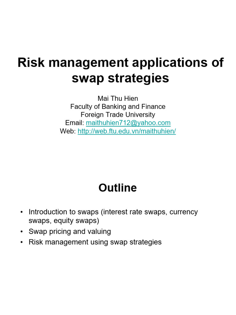Swap Strategies for Risk Management | PDF | Swap (Finance) | Currency Swap