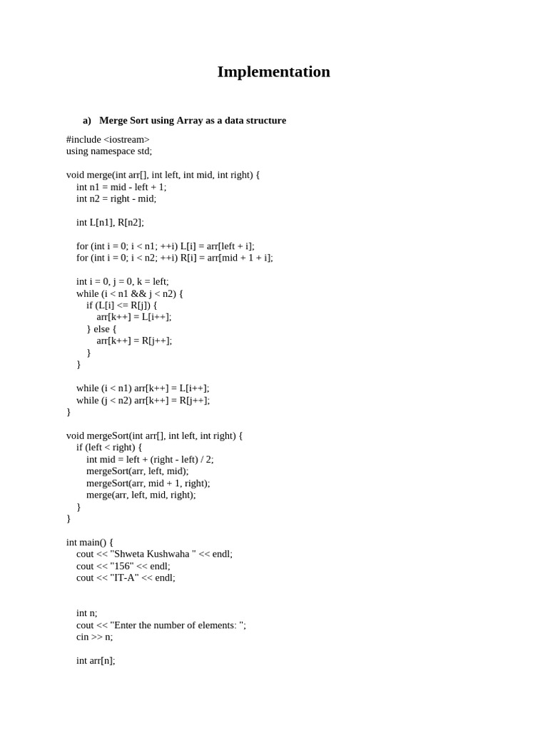Sorting Algorithms in C++ | PDF | Computer Programming | Algorithms