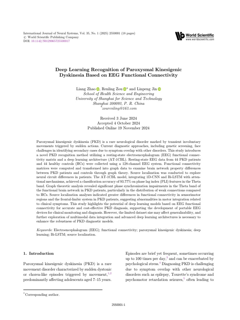 Deep Learning for PKD Diagnosis via EEG | PDF | Electroencephalography ...