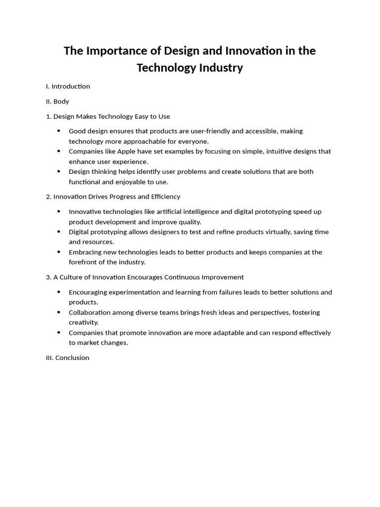 Design and Innovation in Tech Industry | PDF