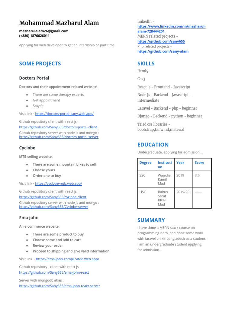 Web Developer Internship Application | PDF | Software Architecture ...