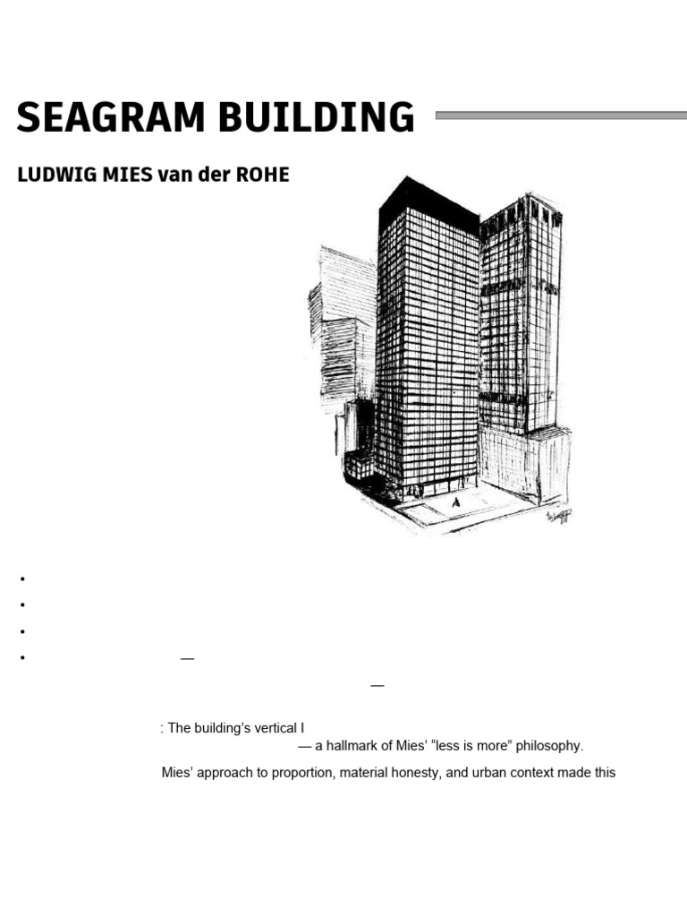 Seagram Building: Icon of Modern Architecture | PDF