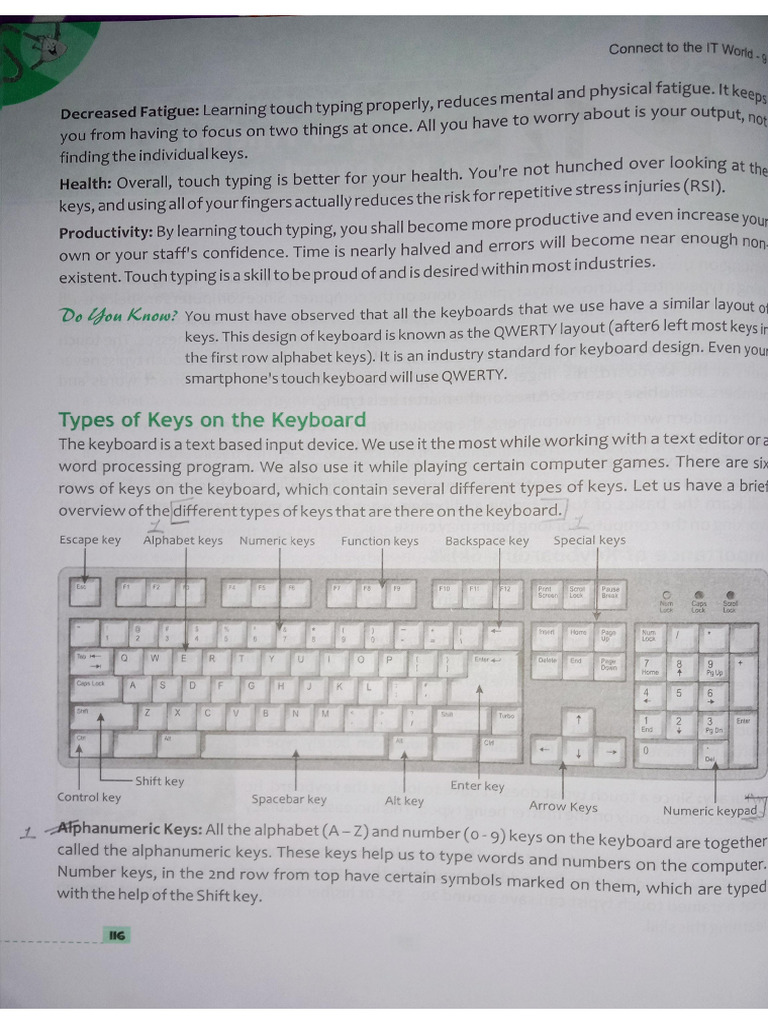Chapter 12 (I.T.) Learn To Type On The Keyboard | PDF