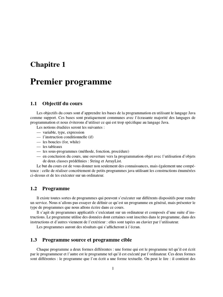 Introduction à la programmation Java | PDF | Compilateur | Programme ...