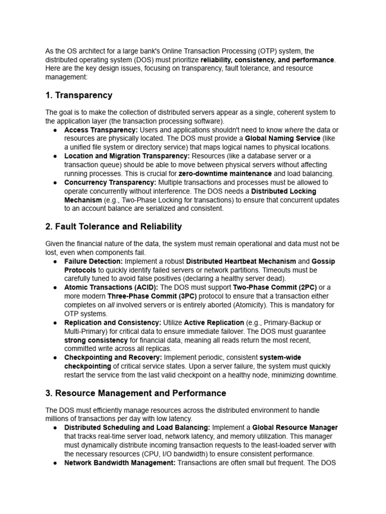 Designing Reliable Distributed OS for OTP | PDF | Database Transaction ...