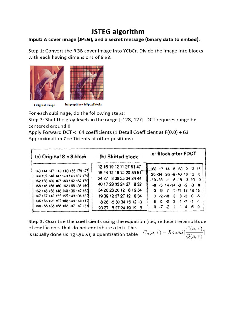 Module4 3 Jsteg Algorithm and Huffman | PDF | Algorithms | Computer Data