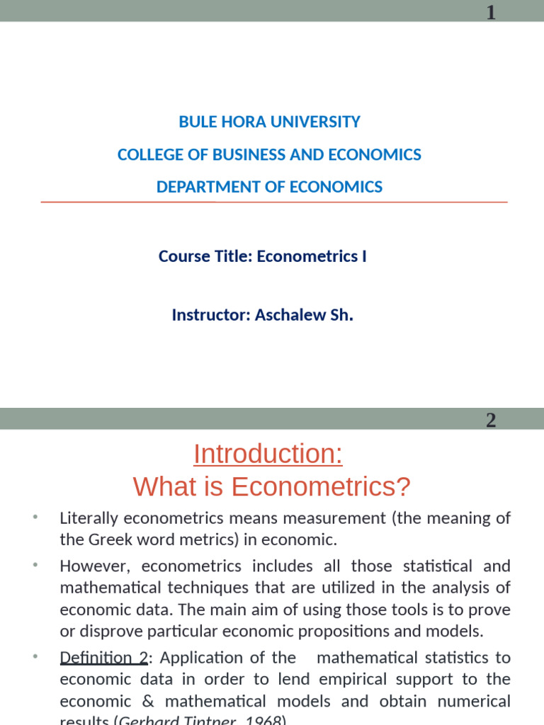 Chapter 1 Introduction To Econometrics Pdf Econometrics Statistics