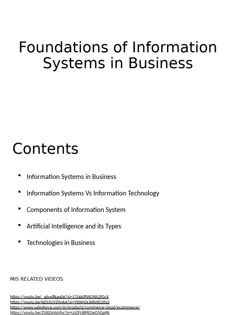 MIS - Module 1 - Foundation Concepts | PDF | Machine Learning ...