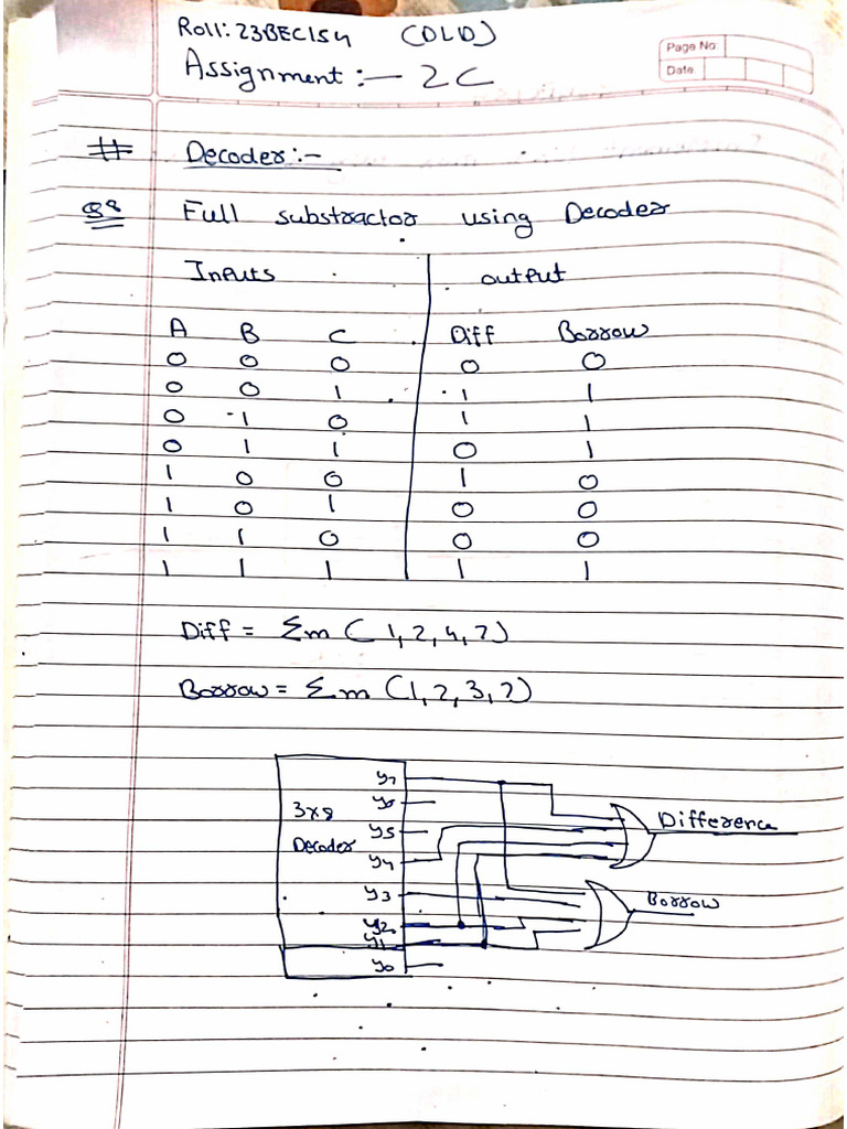 (2-c) DLD Assignment (Tejas Raichura, 23bec154) | PDF