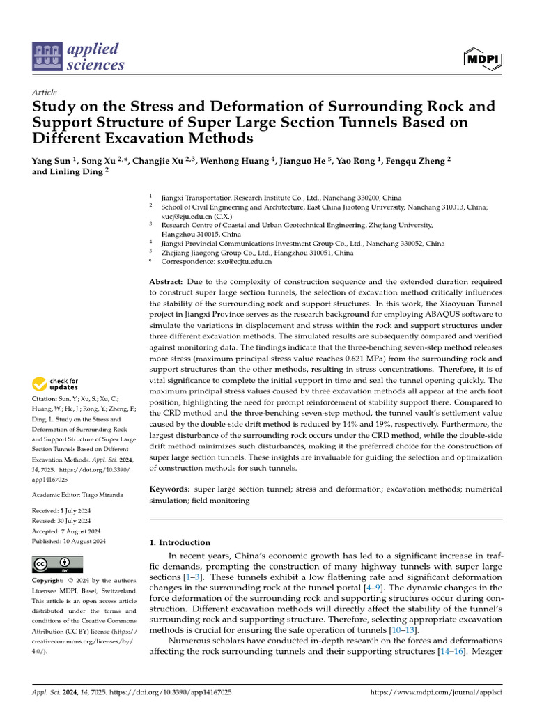 Study On The Stress and Deformation of Surrounding | PDF | Tunnel ...