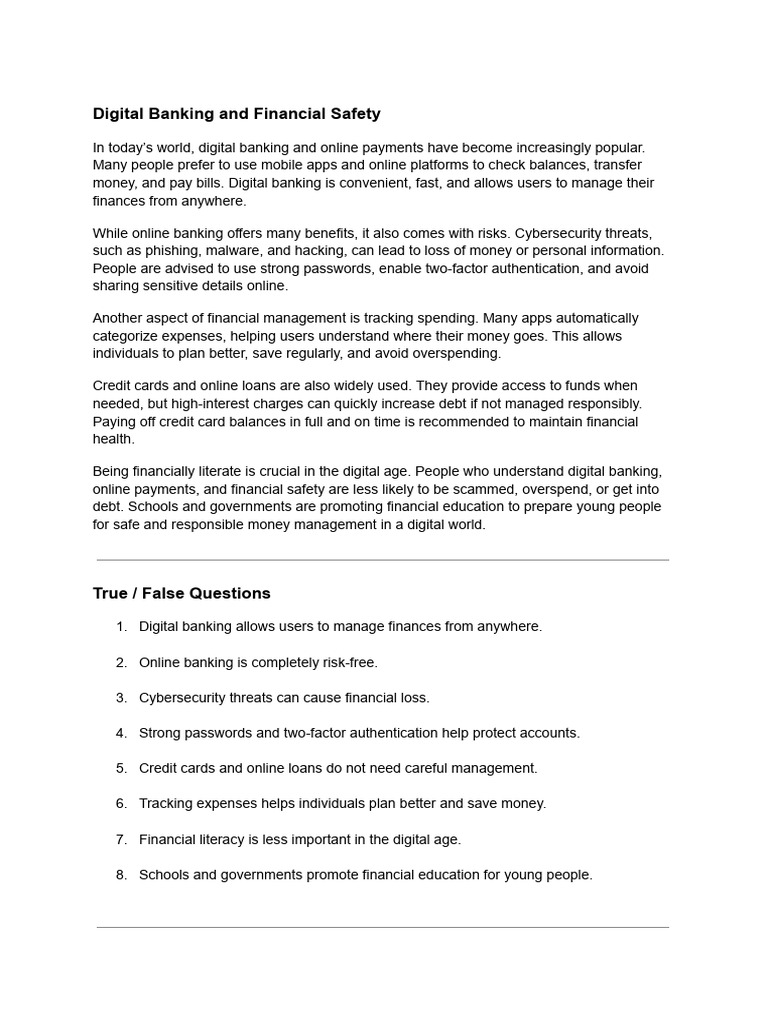 Digital Banking: Safety and Management Tips | PDF | Banks | Online Banking