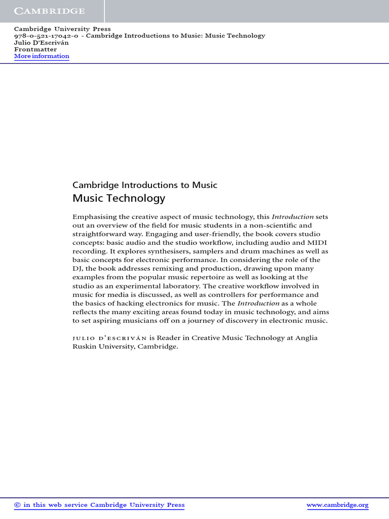 Music Technology Overview for Students | PDF | Microphone | Sound