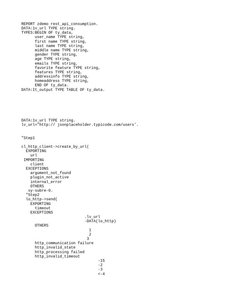 SAP ABAP REST API Data Handling | PDF