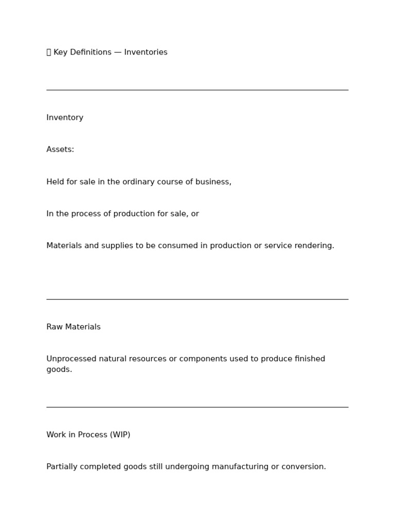 Key Inventory Accounting Concepts | PDF | Cost Of Goods Sold | Inventory