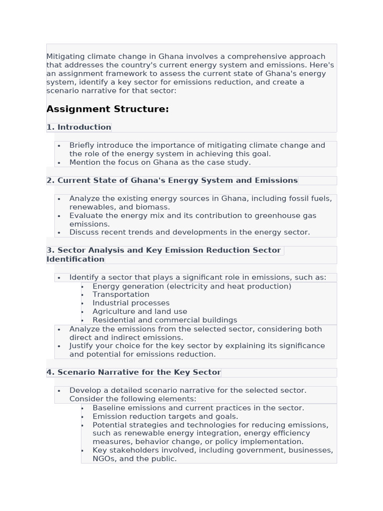 Climate Change Mitigation in Ghana's Energy Sector | PDF | Climate ...