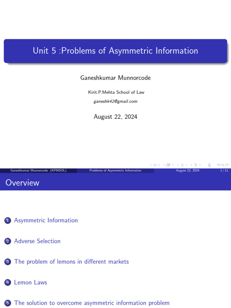 Asymmetric Information Issues Explained | PDF | Adverse Selection ...