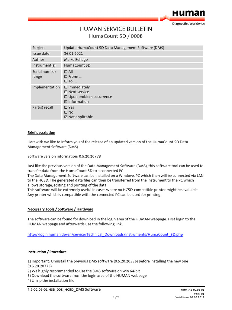 7.2-02.06-01 HSB 008 hc5d Dms Software | PDF | Computing | Software