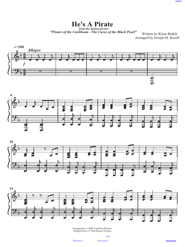 He's A Pirate Sheet Music | PDF