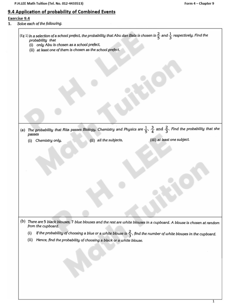 F4 Maths Chp9.4 | PDF