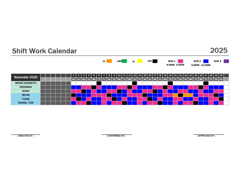 Dream Shift Schedule 2025 Nov-Dec | PDF