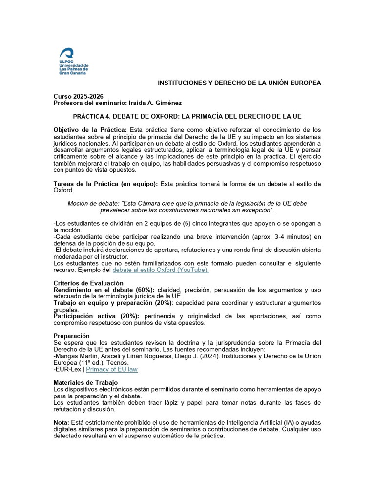 Debate sobre Primacía del Derecho UE | PDF | Unión Europea
